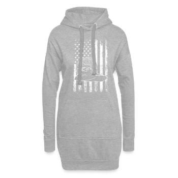 airboat american flag - Hoodie-Kleid - Grau meliert - Vorne