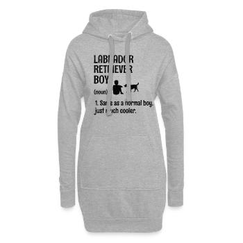 Labrador Retriever Boy Identique à un garçon normal - Sweat-shirt à capuche long Femme - gris chiné - Devant