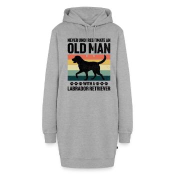 Unterschätzen Sie niemals einen alten Mann mit einem Labrador Ret - Hoodie-Kleid - Grau meliert - Vorne