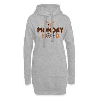Monday Mood, Eule, Statement funny Montags Montag - Hoodie-Kleid - Grau meliert - Vorne