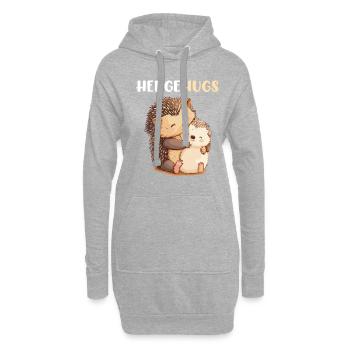 Hedgehugs Cute Hedgehog - Hoodie-Kleid - Grau meliert - Vorne