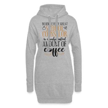 School Counselor Coffee Behind - Hoodie-Kleid - Grau meliert - Vorne