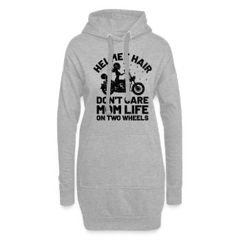 Helm Haare Kümmern Sie sich nicht um das Leben der Mutter auf zwei Rädern - Hoodie-Kleid - Grau meliert - Vorne