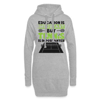 Raquette de joueur de tennis drôle - Sweat-shirt à capuche long Femme - gris chiné - Devant
