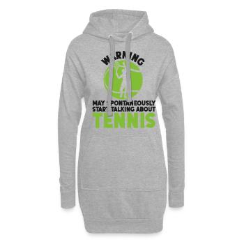 Avertissement de raquette de joueur de tennis drôle - Sweat-shirt à capuche long Femme - gris chiné - Devant