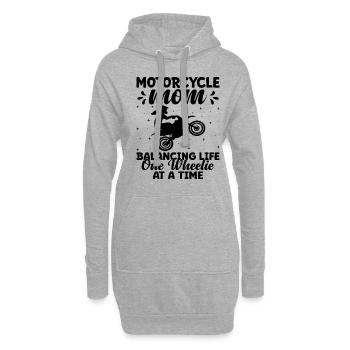 Motorrad-Mutter balanciert das Leben ein Rad nach dem anderen aus - Hoodie-Kleid - Grau meliert - Vorne