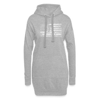 MTB biker American flag, Mountain Bike - Hoodie-Kleid - Grau meliert - Vorne