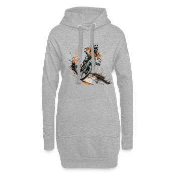 MTB biker American flag, Mountain Bike - Hoodie-Kleid - Grau meliert - Vorne