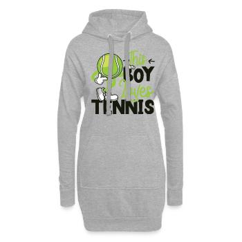 Funny Tennis Player Racket Boy - Hoodie-Kleid - Grau meliert - Vorne