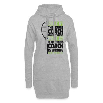 Funny Tennis Player Racket Coach - Hoodie-Kleid - Grau meliert - Vorne