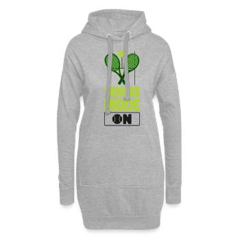Drôle de joueur de tennis Raquette Tennis - Sweat-shirt à capuche long Femme - gris chiné - Devant