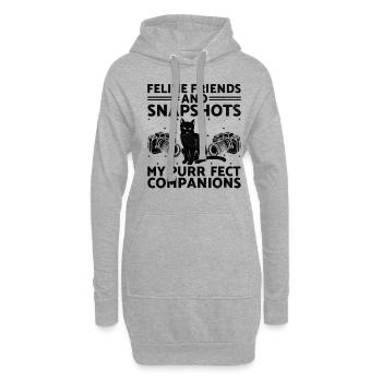 Chat Photographes Chat Amoureux Des Chats Photo - Sweat-shirt à capuche long Femme - gris chiné - Devant