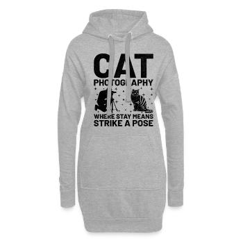 Chat Photographes Chat Amoureux Des Chats Photo - Sweat-shirt à capuche long Femme - gris chiné - Devant