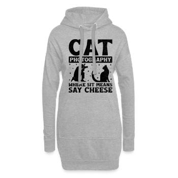 Chat Photographes Chat Amoureux Des Chats Photo - Sweat-shirt à capuche long Femme - gris chiné - Devant
