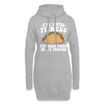Fitness Taco In My Mouth T-shirt - Sweat-shirt à capuche long Femme - gris chiné - Devant