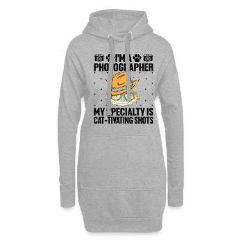 Katzen Fotografen Katzenliebhaber Fotografie Katzen Foto - Hoodie-Kleid - Grau meliert - Vorne