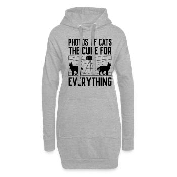 Chat Photographes Chat Amoureux Des Chats Photo - Sweat-shirt à capuche long Femme - gris chiné - Devant