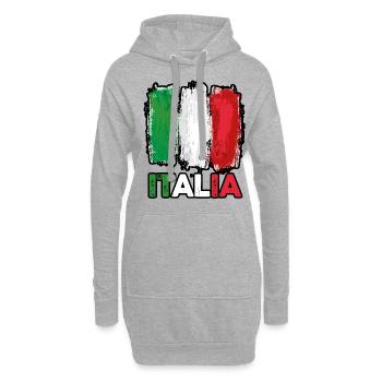 Italie Italien Italien Italie - Sweat-shirt à capuche long Femme - gris chiné - Devant