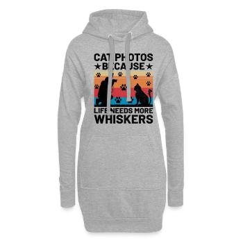 Chat Photographes Chat Amoureux Des Chats Photo - Sweat-shirt à capuche long Femme - gris chiné - Devant