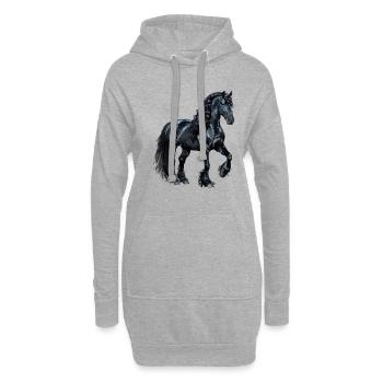 friesian horse - Hoodie-Kleid - Grau meliert - Vorne
