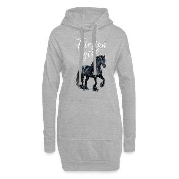 friesian horse - Hoodie-Kleid - Grau meliert - Vorne