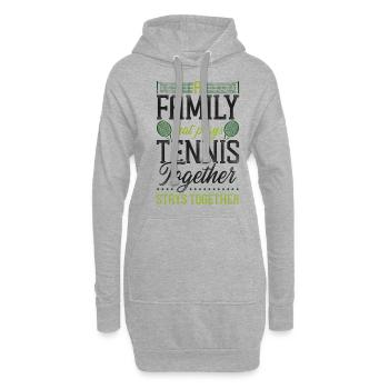 drôle de joueur de tennis raquette famille - Sweat-shirt à capuche long Femme - gris chiné - Devant