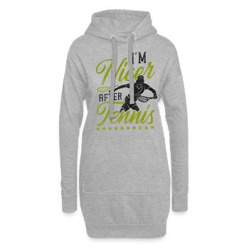 drôle de raquette de joueur de tennis je suis - Sweat-shirt à capuche long Femme - gris chiné - Devant