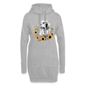 Great Pyrenees dog - Hoodie-Kleid - Grau meliert - Vorne