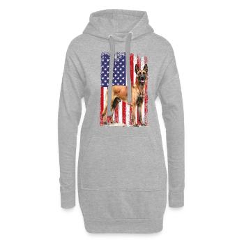 Belgian Malinois - Hoodie-Kleid - Grau meliert - Vorne