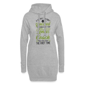 Funny Tennis Player Racket Coach - Hoodie-Kleid - Grau meliert - Vorne