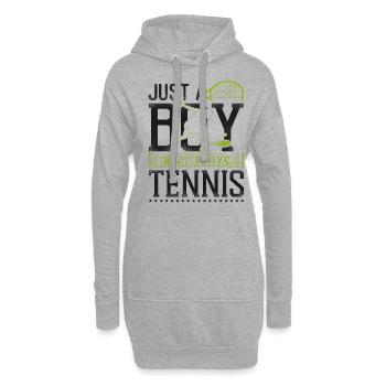 Funny Tennis Player Racket Boy - Hoodie-Kleid - Grau meliert - Vorne