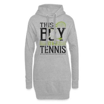 Funny Tennis Player Racket Boy - Hoodie-Kleid - Grau meliert - Vorne