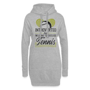 Raquette de joueur de tennis drôle - Sweat-shirt à capuche long Femme - gris chiné - Devant