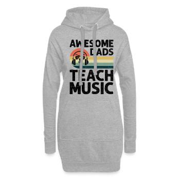 Awesome Dads Teach Music Teacher Musician Teaching - Hoodie-Kleid - Grau meliert - Vorne