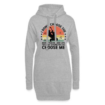 Le professeur de musique Papa La vie Choisissez-moi Musicien Teac - Sweat-shirt à capuche long Femme - gris chiné - Devant