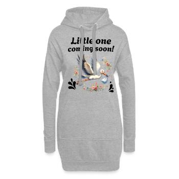 La future mère Stork apporte la belle nouvelle - Sweat-shirt à capuche long Femme - gris chiné - Devant