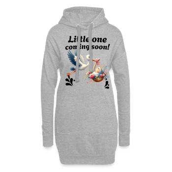La future mère Stork apporte la belle nouvelle - Sweat-shirt à capuche long Femme - gris chiné - Devant