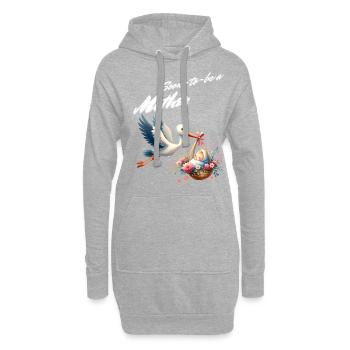 Bald werde ich Mutter - Hoodie-Kleid - Grau meliert - Vorne