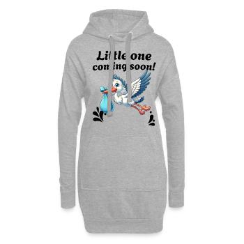 La future mère Stork apporte la belle nouvelle - Sweat-shirt à capuche long Femme - gris chiné - Devant