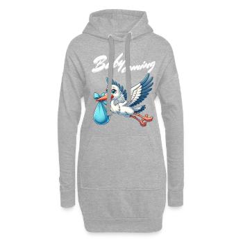 La future mère Stork apporte la belle nouvelle - Sweat-shirt à capuche long Femme - gris chiné - Devant