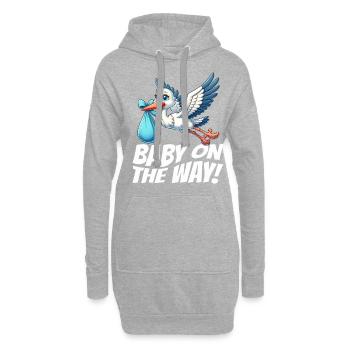 La future mère Stork apporte la belle nouvelle - Sweat-shirt à capuche long Femme - gris chiné - Devant