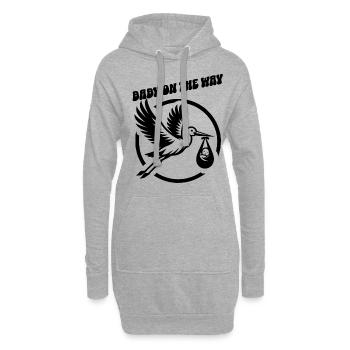 La future mère Stork apporte la belle nouvelle - Sweat-shirt à capuche long Femme - gris chiné - Devant