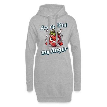 Akzeptiere Meine Wut: Periode, Menstruation, - Hoodie-Kleid - Grau meliert - Vorne