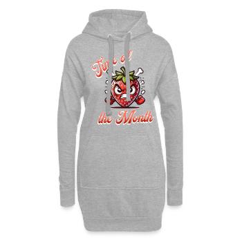 règles menstruation fraise semaine temps de la - Sweat-shirt à capuche long Femme - gris chiné - Devant