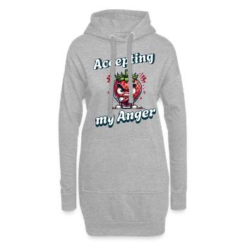 Periode Menstruation Erdbeerwoche Accepting My - Hoodie-Kleid - Grau meliert - Vorne
