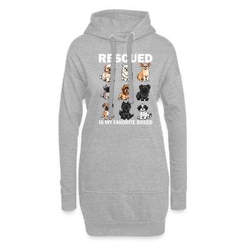 Rescued Is My Favorite Breed, dog rescue - Hoodie-Kleid - Grau meliert - Vorne
