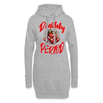 Periode Erdbeerwoche Deathly Period Menstruation - Hoodie-Kleid - Grau meliert - Vorne