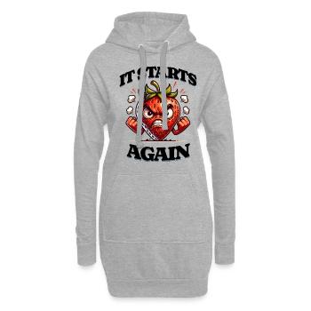 Periode Menstruation Erdbeerwoche It Starts Again - Hoodie-Kleid - Grau meliert - Vorne