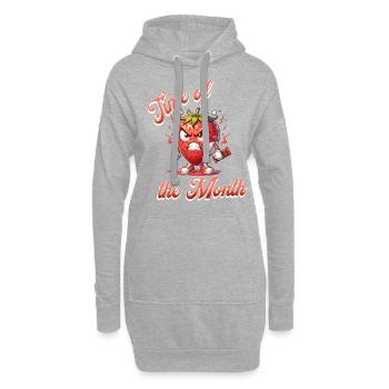 règles menstruation fraise semaine temps de la - Sweat-shirt à capuche long Femme - gris chiné - Devant
