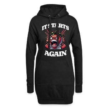 It Starts Again - Periode, Menstruation, - Hoodie-Kleid - Schwarz - Vorne